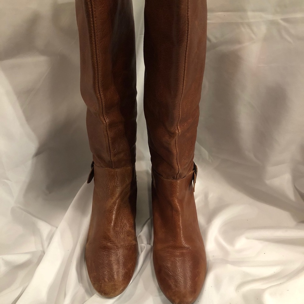 Brown Leather Knee High Boots